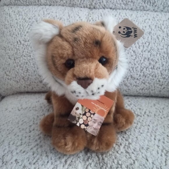 Official WWF Brown Tiger Stuffed Animal Plush Toy - Picture 1 of 11